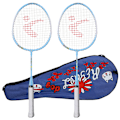 Miniatyrbild 1 av 8: Ett par Aluminiumlegering Tecknad Barn Badmintonracket Utomhussport Fritid ToyBlue