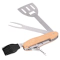 Miniatyrbillede 4 af 8: 5-i-1 multifunktionelt foldbart bærbart grillspatelbørstegaffel-flaskeåbner rustfrit stål grillkombinationssæt