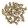 Miniatyrbillede 2 af 8: 50 stk Retro skæg Hårperler Tøndeformede hårfletteperler Legering Smykker Tilbehør Guld