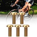 Miniatyrbild 2 av 8: 5 st / förpackning titanlegering M5*12 Cykel Vattenflaskhållare Bultar M5*10 Skivbromsskruvar (M5*12 Guld)