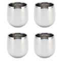 Miniatyrbillede 1 af 8: 4 stk. kaffekop i rustfrit stål med dobbeltlagsisolering, der forhindrer skoldning, buet kop, 200 ml