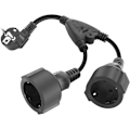 Miniatyrbillede 1 af 5: IP44 Dobbelt Stikadapter - 2 i 1 Kort Forlængerledning til Hjemmet