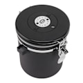 Miniatyrbillede 3 af 8: 1,5L Kaffebeholder Kaffebeholder med Ske Dato Tracker Rustfrit Stål Alsidig Lufttæt Fødevareopbevaringsbeholder til Køkken Sort