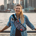 Miniatyrbild 4 av 8: Tygkamouflage Enkelsidig axelväska förvaringspåse Bärbar förpackning för Switch Lite HostCamouflag Blå