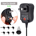 Miniatyrbilde 6 av 8: Universell 100-240V til 3V/4.5V/5V/6V/7.5V/9V/12V 12W Justerbar AC/DC Laderadapter Koblingsstrømforsyning