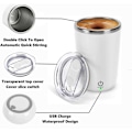 Miniatyrbild 3 av 4: Vit Självrörande Mugg Automatisk Magnetisk Rostfri Kaffemugg Elektrisk Blandningsmugg Hemmakontor Resemugg Lämplig för Kaffe/Mjölk/Varm Choklad
