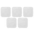 Miniatyrbillede 2 af 8: 5 stk. Pudder Puff Opbevaringsboks Holder Transparent Hvid Åndbar Støvtæt Makeup Puff Container Etui