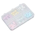 Miniatyrbillede 3 af 8: 1 æske Nail Art Decals Resin Negle Decoration Flere farver Bue Knop og Perler Tilbehør