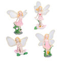 Miniatyrbilde 8 av 8: 4 stk Blomsterfe Figuriner Statue Hage Hjem Ornament Harpiks Modell Miniatyr Landskap Dekor