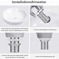 Miniatyrbillede 3 af 5: Retro Pop-up Vask Afløbsprop Clic-clac Afløb uden Overløb i Bronze Messing Universal Vask Afløbsventil Bassin Sifon uden Overløbshul Poli