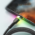 Miniatyrbilde 5 av 8: Hurtiglading Kabel Aluminiumlegering USB C Ladning Datakabel Til Telefon 3A Fargerikt Lys Svart