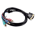 Miniatyrbillede 2 af 5: 1.5M 4.9Ft VGA 15 Pin Han til 3 RGB Han Video Kabel Adapter Sort-B10