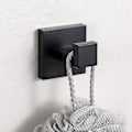 Miniatyrbillede 2 af 4: Håndklæde-, badekåbe-, frakkekroge, mat sort Sus304 rustfrit stål firkantet frakkestativ vægkroge, kraftig badeværelse køkken ophæng 2 stk. sort