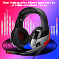 Miniatyrbillede 7 af 8: Headset til hovedmonteret computer med lysende gaming-headset til PS4 (sort rød)