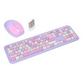 Pikkukuva 4 / 8: Näppäimistö Mouse Combo 2.4G Retro Multi Color Mute Cover Langaton näppäimistö ja hiiri Set Purple