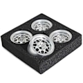 Miniatyrbilde 3 av 5: RC Fjernkontroll Modellbil Dekk Metallhjul Svart