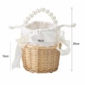 Miniatyrbilde 4 av 7: Vintage burlap giftering pute og blomsterkurv sett Small