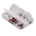 Miniatyrbillede 5 af 8: Mørkerøde Butterfly Nail Charms Glitrende 3D Flower Portable Nail Charms med 6 gitter opbevaringsboks