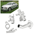 Miniatyrbillede 4 af 8: 4 stk. / sæt aluminiums motor kølevæske slange flange kit passer til Mk4 1.8T 2000-2005 06A121132A