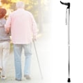 Miniatyrbild 5 av 8: Aluminiumlegering Lättvikts Teleskopisk Justerbar Äldre Promenadkäpp Anti-skid Enkel Käpp (Silver)