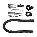 Miniatyrbillede 7 af 8: 10 stk varmefri krøllestang pandebånd Clips Kam Pull Hårnål Bomuld DIY Curls Roller til Sove Sort