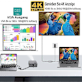 Pikkukuva 4 / 5: Uusi 2025 USB C - HDMI VGA -sovitin, Weton 4-in-1 Type C - HDMI VGA -liitäntäkeskitin USB 3.0 -moniporttimuuntimella