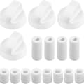 (4-pack) Universal vit kontrollknapp för alla märken av ugnar, spisar och hällar