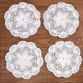 EiYYA Handmade Crocheted Cotton Doilies Lace Placemats, 20 cm 4-pack (White)