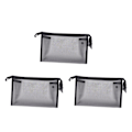 Miniatyrbillede 6 af 8: 3 stk. Mesh Makeup Taske Vandtæt EVA Trekantet Design Semi Transparent Mesh Lynlås Pung til Kosmetik Rejser Udendørs