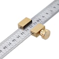 Miniatyrbillede 1 af 5: Messing Positioneringsblok, Lineal Stop Hegn, T-Slot Design, Messing Ridsestål Lineal Positionerings Stop Blok Vinkel Linje Ridser Lokalisator til Ingeniør Cra