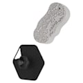 Miniatyrbilde 8 av 8: 2 stk multifunksjonell kroppsskrubb polygon 3D rask rebound dusjbørste svart grå