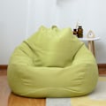 Miniatyrbillede 4 af 5: Sellwell Ekstra Stor Bønnepose Stol Sofa Betræk til Voksne og Børn, Indendørs Doven Lounger, Khaki, 80 * 90cm