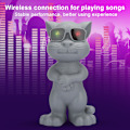 Pikkukuva 8 / 8: Piirretty kissa LED Bluetooth-kaiutin Stereo Langaton Plug-in-kortti Musiikkisoitin Harmaa