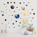 Miniatyrbild 2 av 5: En uppsättning väggdekaler med planetmönster för sovrum lekrum vardagsrum kontor