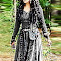 Miniatyrbilde 1 av 4: Vintage Medieval Maxi Kjole Kvinner Lang Ermet Elven Renessanse Celtic Gothic Fantasy Ball Kjole 5XL Grå