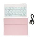 Miniatyrbillede 1 af 8: 11 tommer Bluetooth Tablet-tastatur Trådløst Tablet-telefon Computertastatur med beskyttende læderetui til OPPO Pad 11 Pink