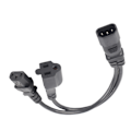 Miniatyrbillede 7 af 8: C14 han til C13 Nema 5-15R hun Y splitter strømledning 1 i 2 ud 10A 250V vandtæt strømforlænger adapterkabel