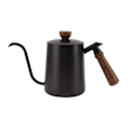 Miniatyrbilde 1 av 8: 600 ml svanehals kaffekjele 304 rustfritt stål lang tut kjele trehåndtak hell over kaffekanne tekanne svart