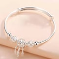 Miniatyrbild 6 av 8: Drömfångare Armband Tassel Fjäder Charm Silver Push Pull Spänne Justerbart Armband Smycken