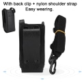 Miniatyrbilde 8 av 8: Hardt PU-skinnveske med ryggklemme/nylonskulderstropp for Motorola GP328D Walkie Talkie