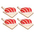 Miniatyrbillede 2 af 8: Laks Sushi Legetøj Kunstig Simulation Dekorativ Rekvisit Madprøve til Dukkehus Bageri Restaurant