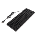 Miniatyrbilde 4 av 8: Gaming Keyboard USB Rund 87 nøkler Fargerikt bakgrunnsbelyst Ergonomisk Mekanisk Touch Kablet tastatur for stasjonær bærbar PC Svart