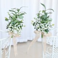 Miniatyrbillede 1 af 5: Udendørs bryllup stol ryg blomsterdekoration - lille buket til bryllup scene layout (2 stk)
