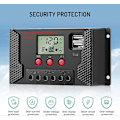 Miniatyrbillede 5 af 5: 30A Laderegulator Solpanel Laderegulator Automatisk Identifikation 12V/24V med LCD-display og 5V USB-port