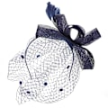 Miniatyrbilde 1 av 8: Bryllup Kvinner Nett Mesh Brud Slør Hatter Brud Fascinator Hodeplagg Hår Tilbehør(Marineblå)