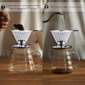 Miniatyrbillede 4 af 5: Permanent kaffefilter i rustfrit stål, papirløst kaffefilter til manuel kaffebrygning, genanvendelig kaffetragt med dobbelt rustfrit stålnet