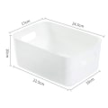 Miniatyrbilde 2 av 2: Skrivebordsoppbevaringskurv PP Kosmetisk oppbevaringsboks Desktops Diverse Organizer med håndtak for husholdningMedium White
