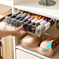 Miniatyrbild 6 av 8: Underdesk Låda Box Plast Transparent Utrymmesbesparande Slide Out Under Table Förvaring Väska för Kontor Klassrum Svart M