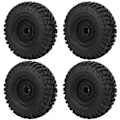 Pikkukuva 5 / 8: 4 kpl 1/10 RC Crawler 1,9 tuuman alumiinivanteet ja 115 mm kumirenkaat D90/F350/SCX10 musta