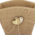 Miniatyrbilde 2 av 5: Rustikk Burlap Blomsterpikekurv med Sløyfe for Bryllupsdekorasjon - Allsidig og Slitesterk